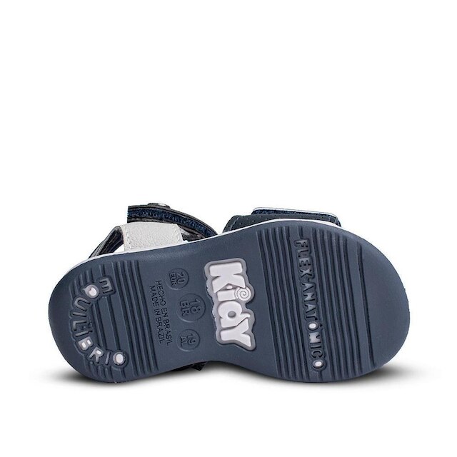 Sandália Infantil Menino Kidy Marinho Branco Casual Velcro