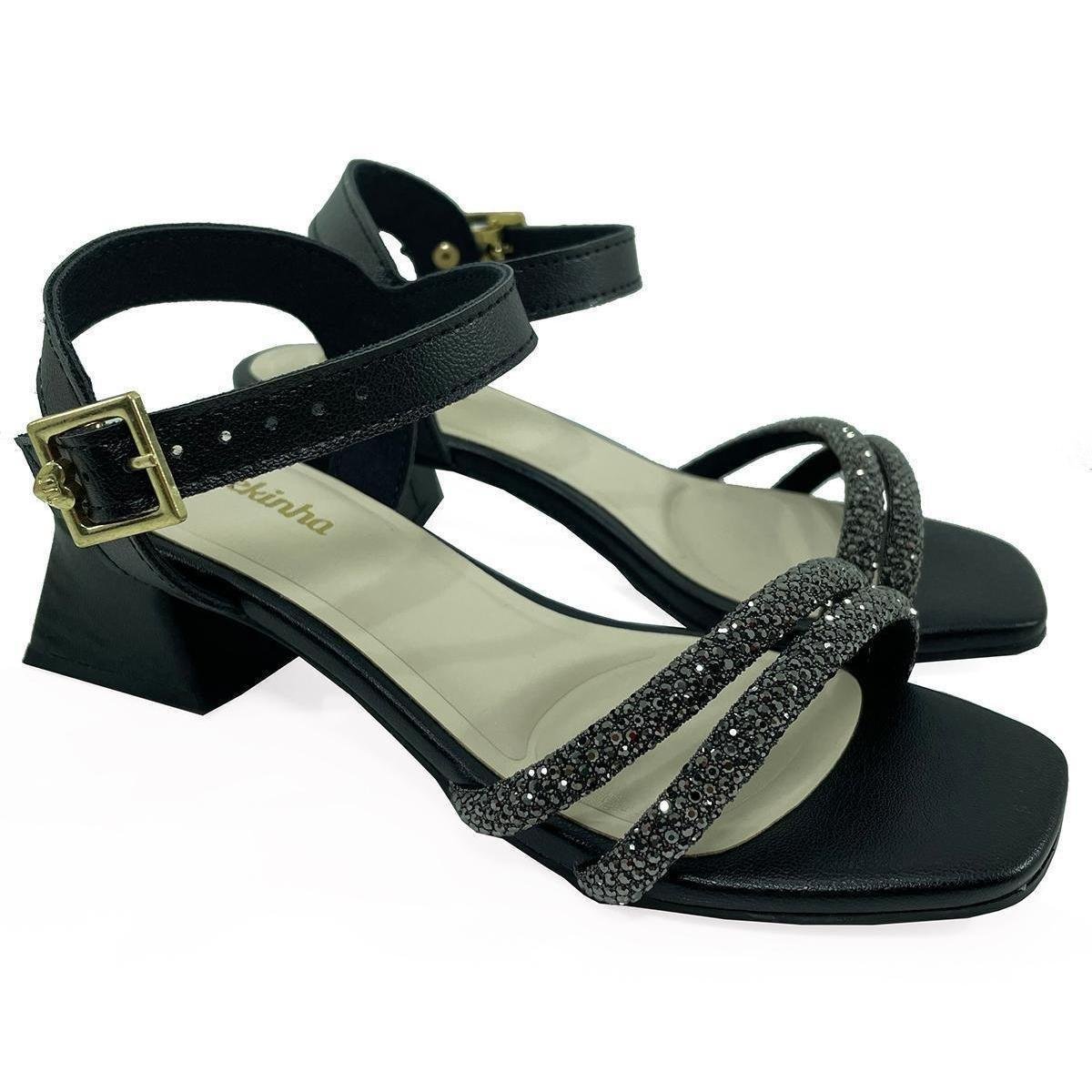 Sandália Infantil Molekinha Diamond Salto Quadrado - Preto - 34 Menor preço em Sandália Infantil Molekinha Diamond Salto Quadrado - Preto - 34