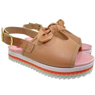 Sandália Infantil Molekinha Flatform Laço Menina