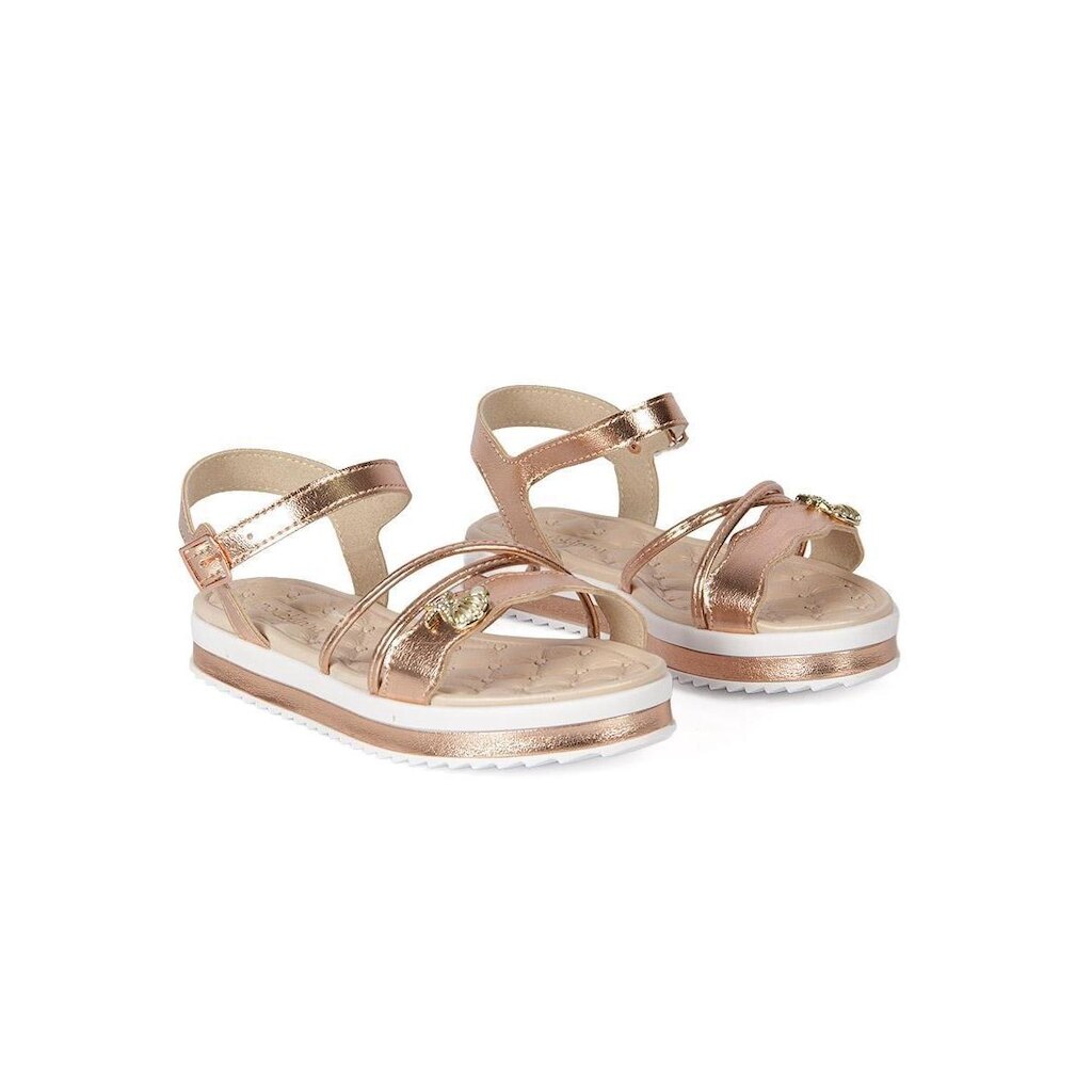 Sandália Infantil Molekinha Flatform Ouro Rosado