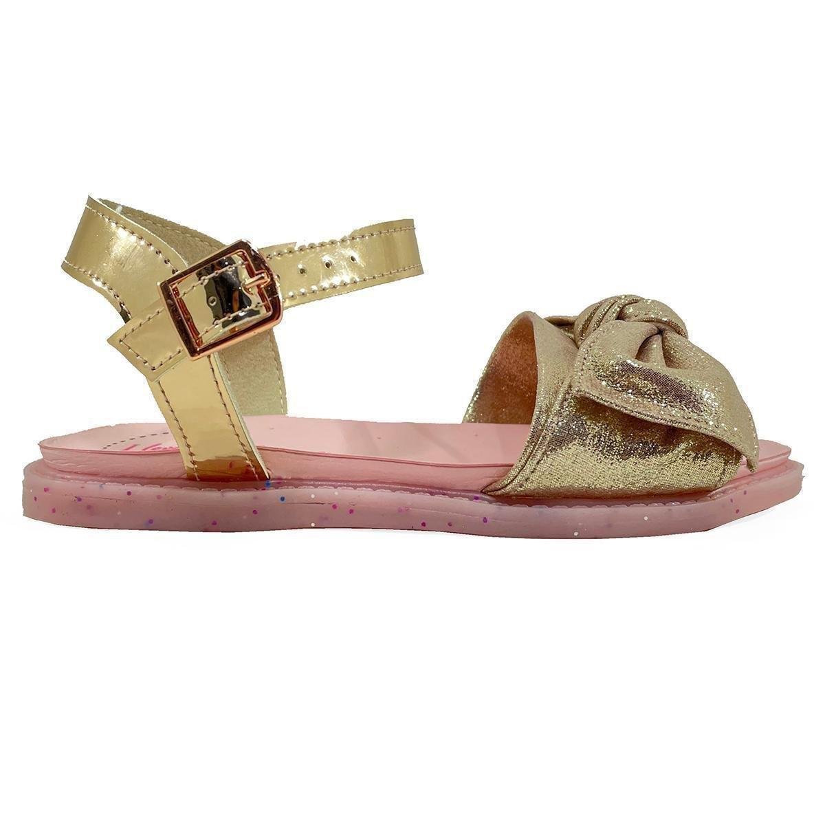 Sandália Infantil Molekinha Laço Camurça Metal - Rosê - 33 - Rose Gold |  Zattini