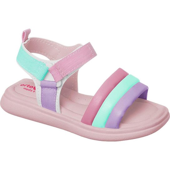Sandália Infantil Ortopasso Nina Menina Tiras Colorida