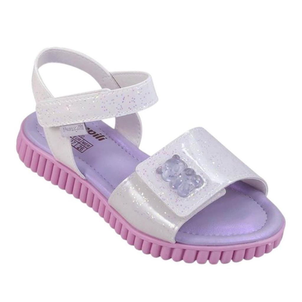 SANDALIA INFANTIL PAMPILI 123 CANDY BRANCO/LILAS URSINHA