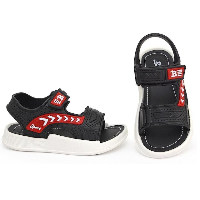 Sandália Infantil Papete Macia Confort - Botinho - Preto/Vermelho