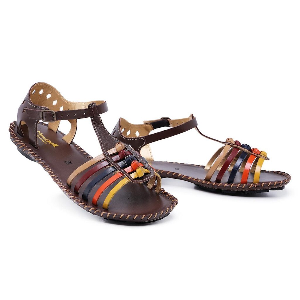 Sandalia Ipê Mulato Ortopedica Artesanal Couro Confortável Rasteira Feminina
