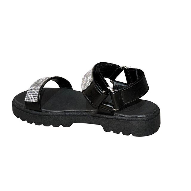 Sandalia Juvenil Molekinha Feminina Infantil Velcro Brilhos