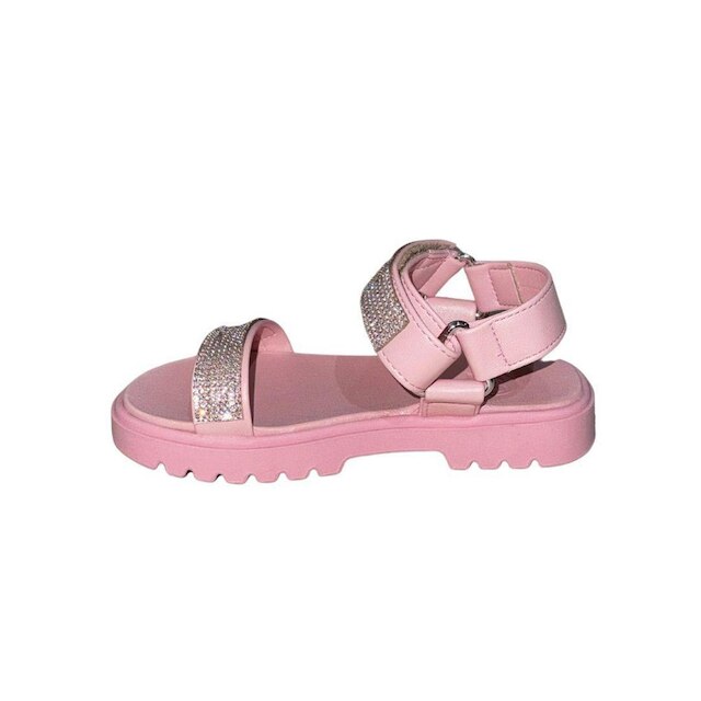 Sandalia Juvenil Molekinha Feminina Infantil Velcro Brilhos