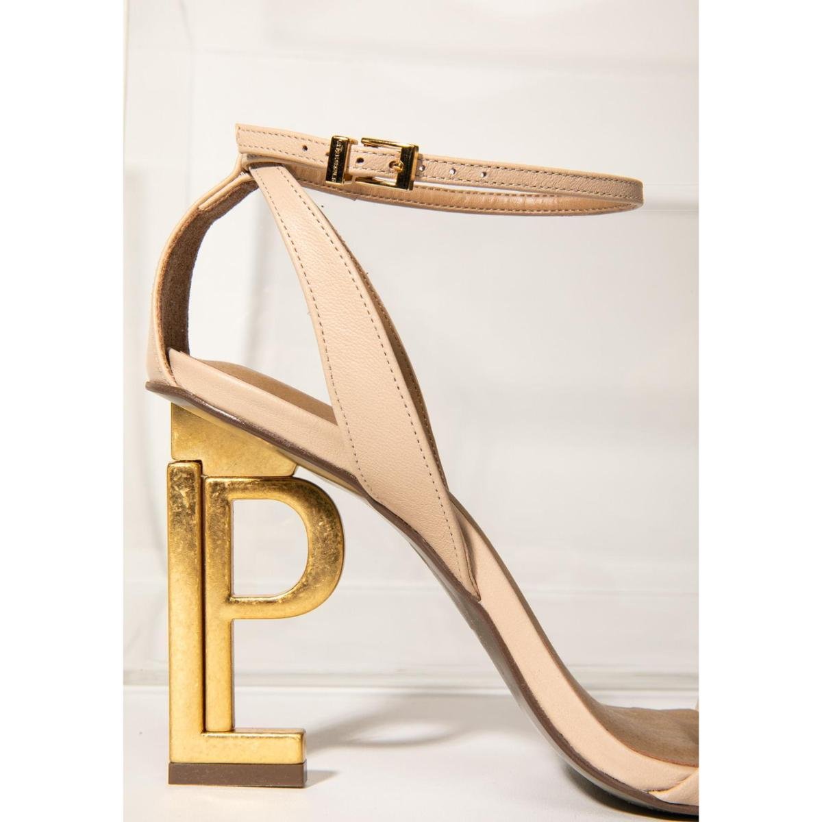 Sandália Lança Perfume Salto LP Feminina - Bege | Zattini