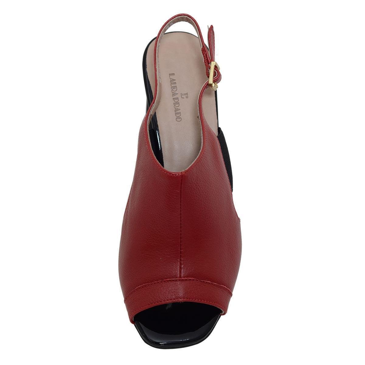 Sandália Laura Prado Salto Medio Confort Feminina - Vermelho | Zattini