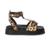 Sandalia Leruchel Flatform Plataforma Papete Animal Print Onca - Onça