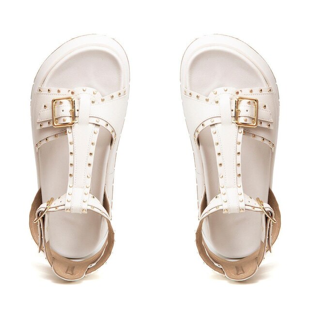 Sandalia Leruchel Flatform Plataforma Spikes Metal Papete Off White