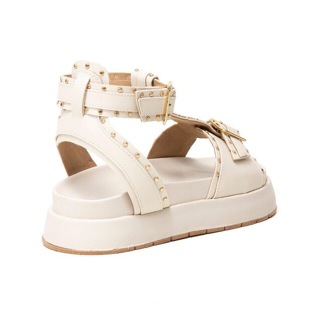 Sandalia Leruchel Flatform Plataforma Spikes Metal Papete Off White