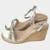 Sandália Lia Line Salto Anabela Feminina - Prata+Marrom