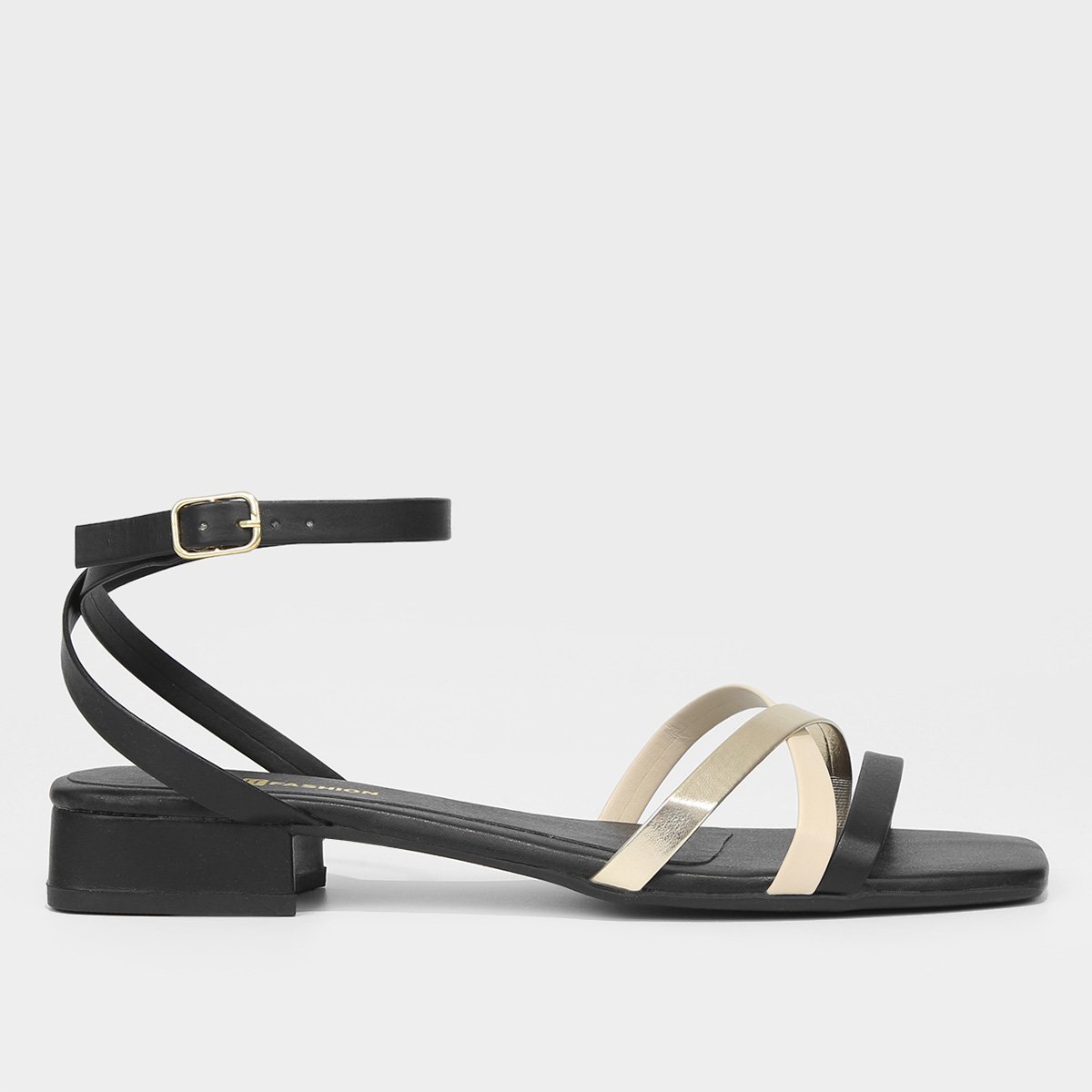 Sandália Look Fashion Tiras Cruzadas - Preto Menor preço em Sandália Look Fashion Tiras Cruzadas - Preto