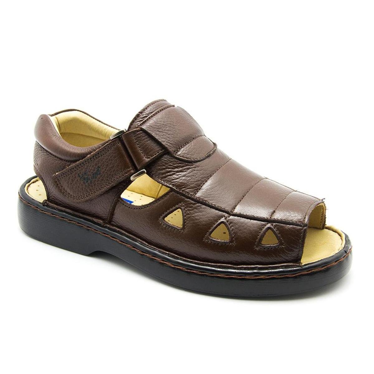 Sandália Masculina 303 em Couro Floater Doctor Shoes - Café | Zattini