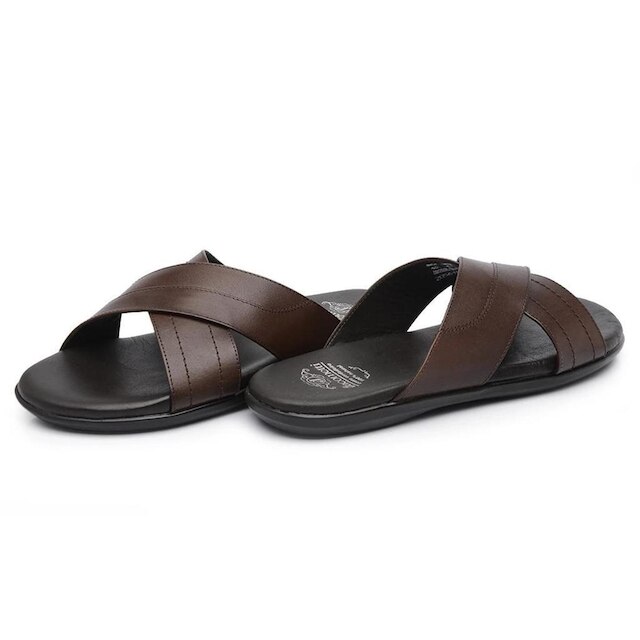 Sandália Masculina Chinelo Jacometti Couro Tiras Grossas