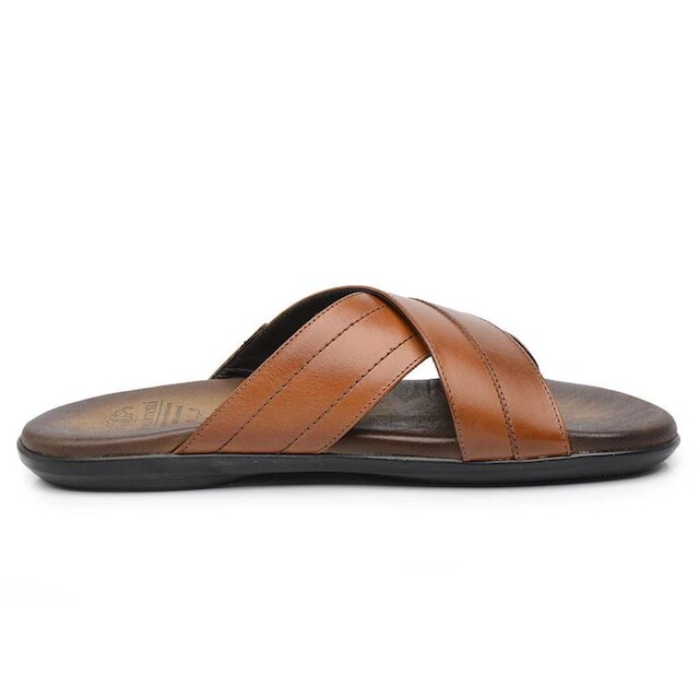 Sandália Masculina Chinelo Jacometti Couro Tiras Grossas