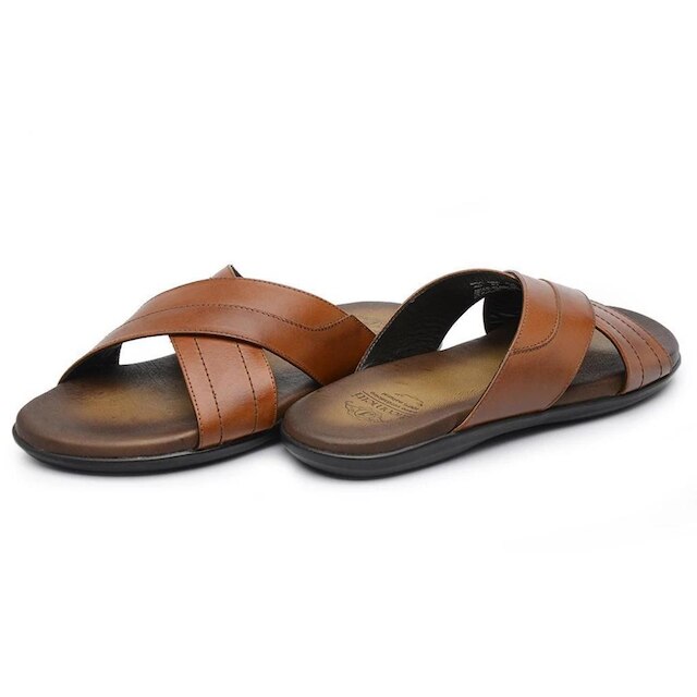 Sandália Masculina Chinelo Jacometti Couro Tiras Grossas