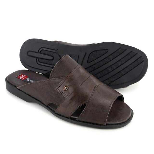 Sandália Masculina Couro Anatômico Conforto Dia a Dia