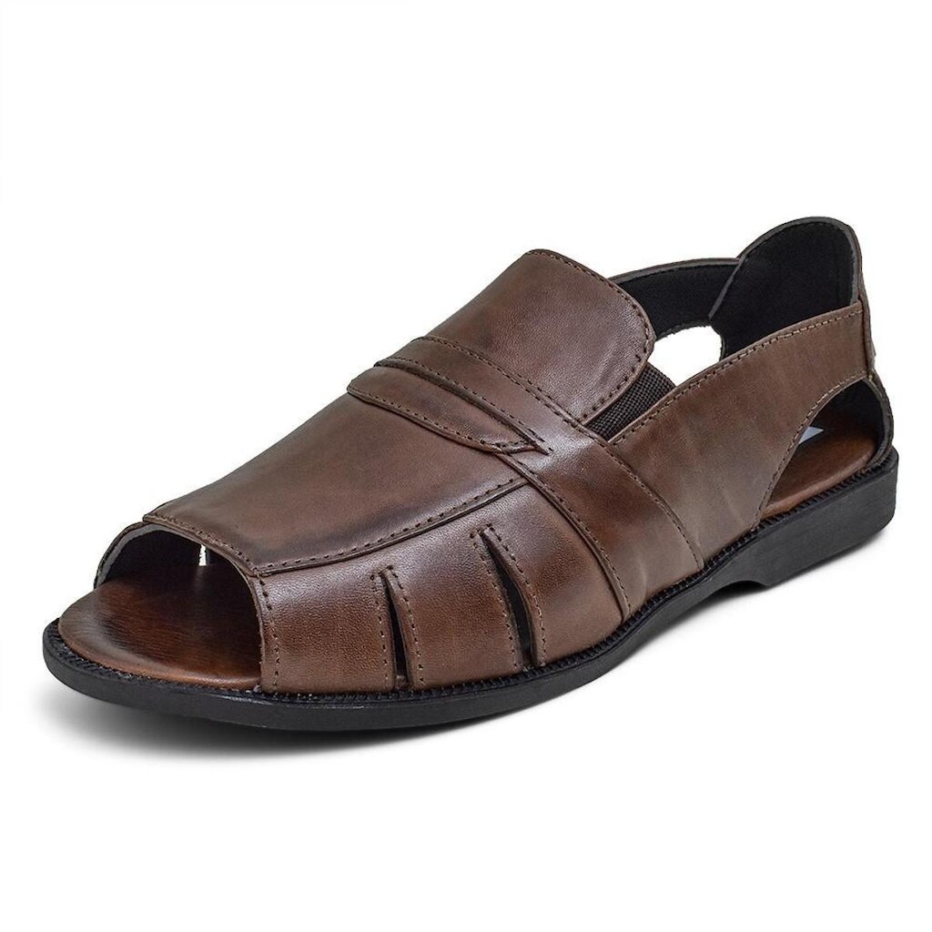 Sandalia Masculina Couro Cafe Extra Conforto Granado Franciscana