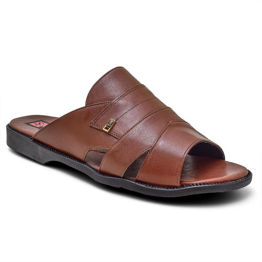 Sandalia Masculina Couro Conhaque Extra Conforto Granado 408