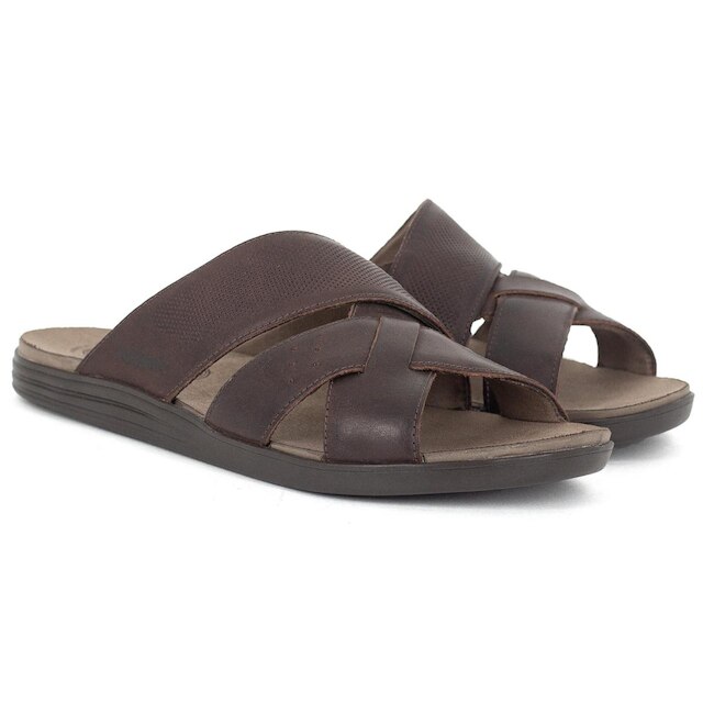 Sandália Masculina Freeway Casual Canastra2 Couro Chinelo Confortável CANASTRA2
