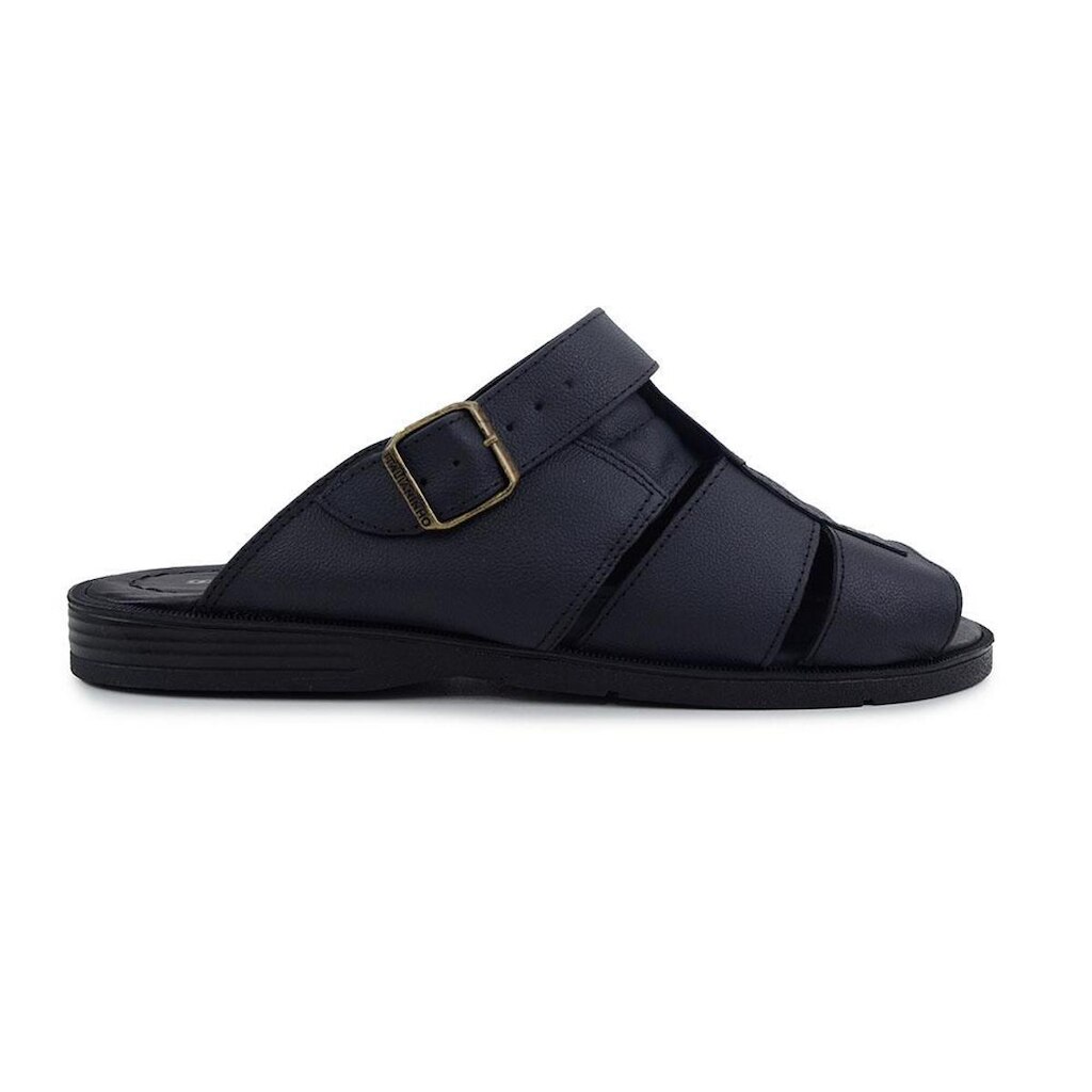 Sandália Masculina Italianinho Couro Preta - 0302