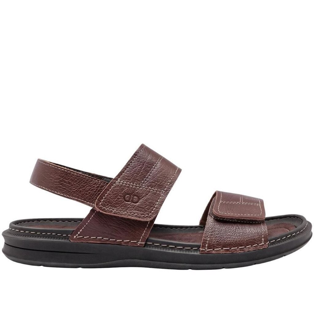 Sandália Masculina Lazy em Couro Democrata 693104 Mouro