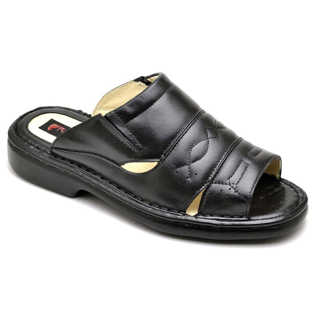 Sandália Masculina Ortopédica Conforto Chinelo Sandalia Em Couro Legítimo