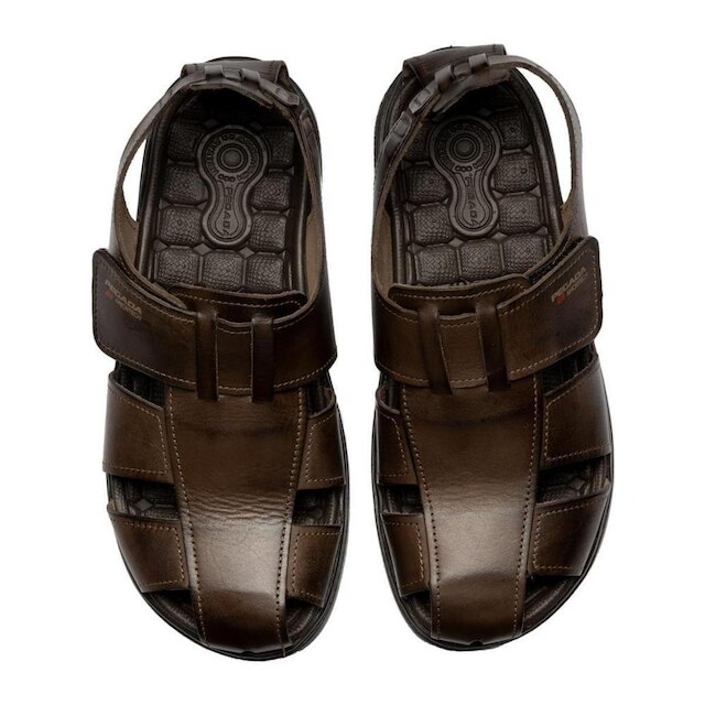 Sandália Masculina Pegada em Couro Marrom