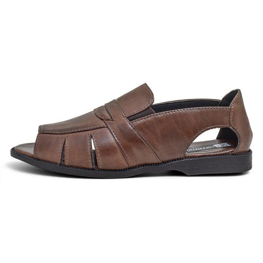 Sandália Masculina Salto Baixo Rasteira Casual Ortopédica