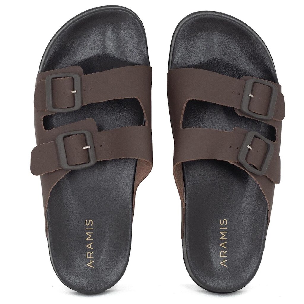 Sandália Masculina Slide Aramis Casual Kansas 2 Conforto Antiderrapante Durável Chinelo