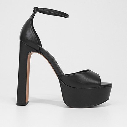 Sandália Meia Pata Couro Santa Lolla Salto Grosso Pelica Feminina - Feminino