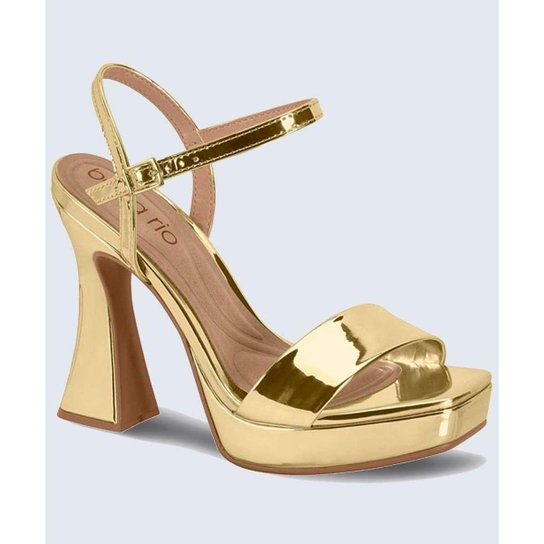 Sandália Meia Pata Feminina Metalizada Beira Rio -18710 Zattini