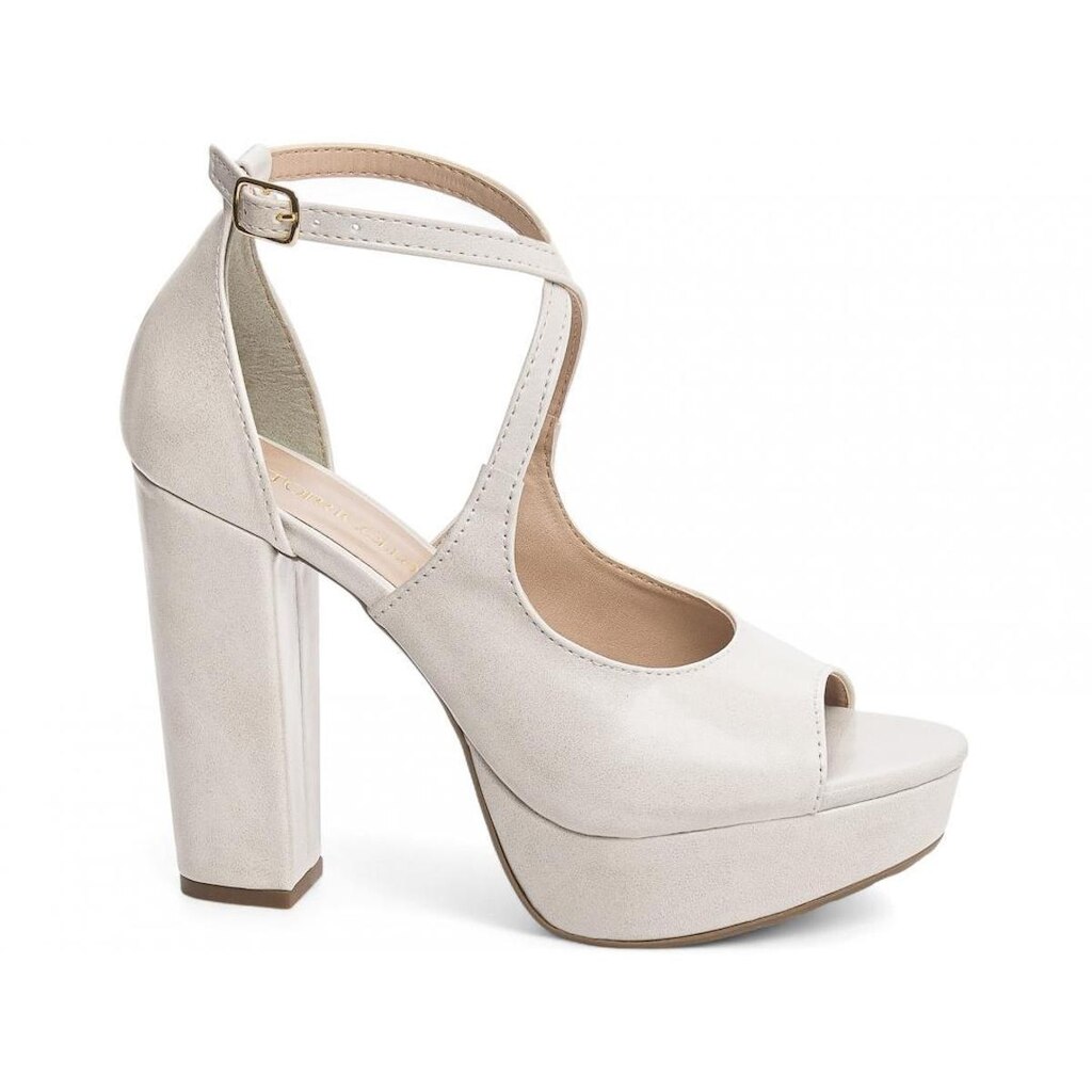 Sandalia Meia Pata FemininaSalto Alto Bloco Grosso11 cm