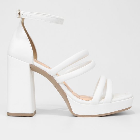 Sandália Meia Pata Mississipi Salto Grosso Bico Quadrado Feminina