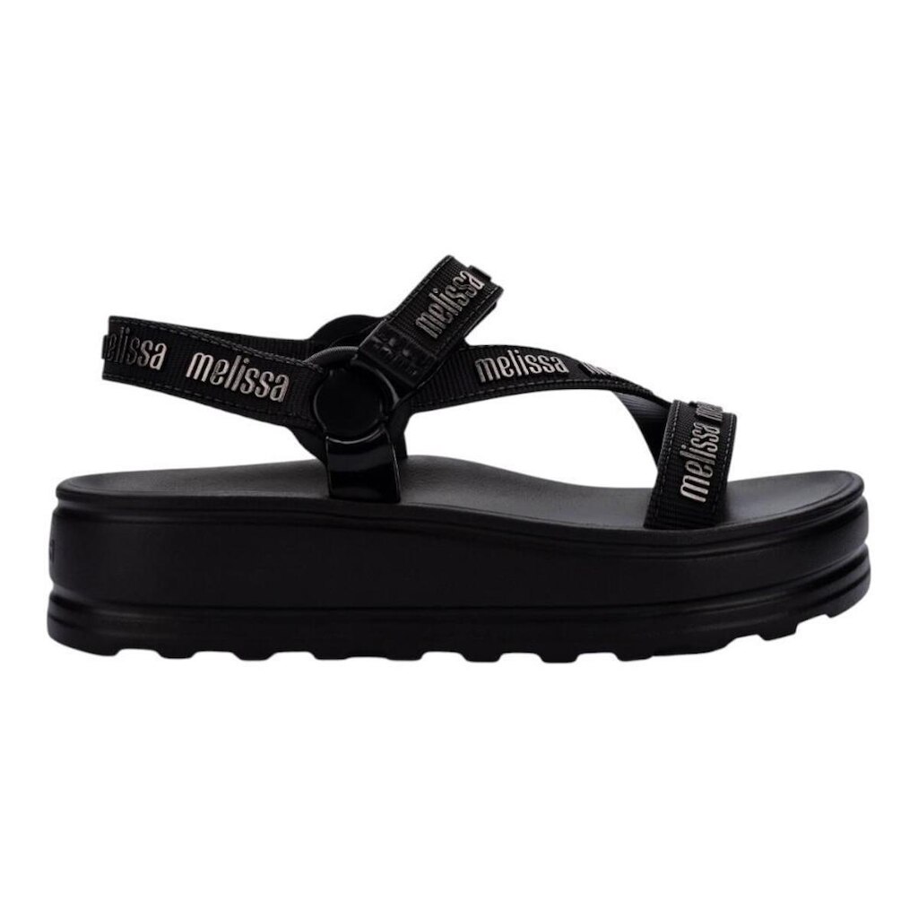 Sandália Melissa Stripes Platform M-Lover Feminino Preto