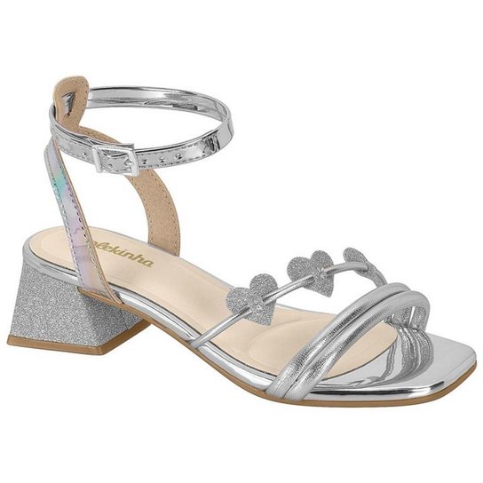 Sandalia Menina Infantil Molekinha Metalizada Salto Zattini