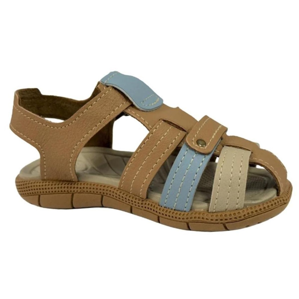 Sandália Menino Klin Tic Tac Casual Marrom/Azul 171286