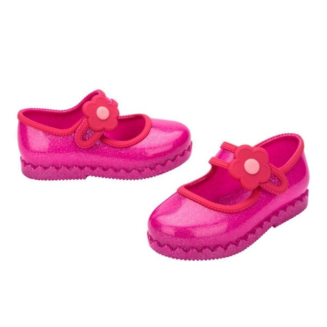 Sandália Mini Melissa Hip Ballerina BB Rosa Glitter