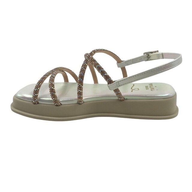 Sandália Mini Sua Cia Flatform com Brilho Furta-cor 51911