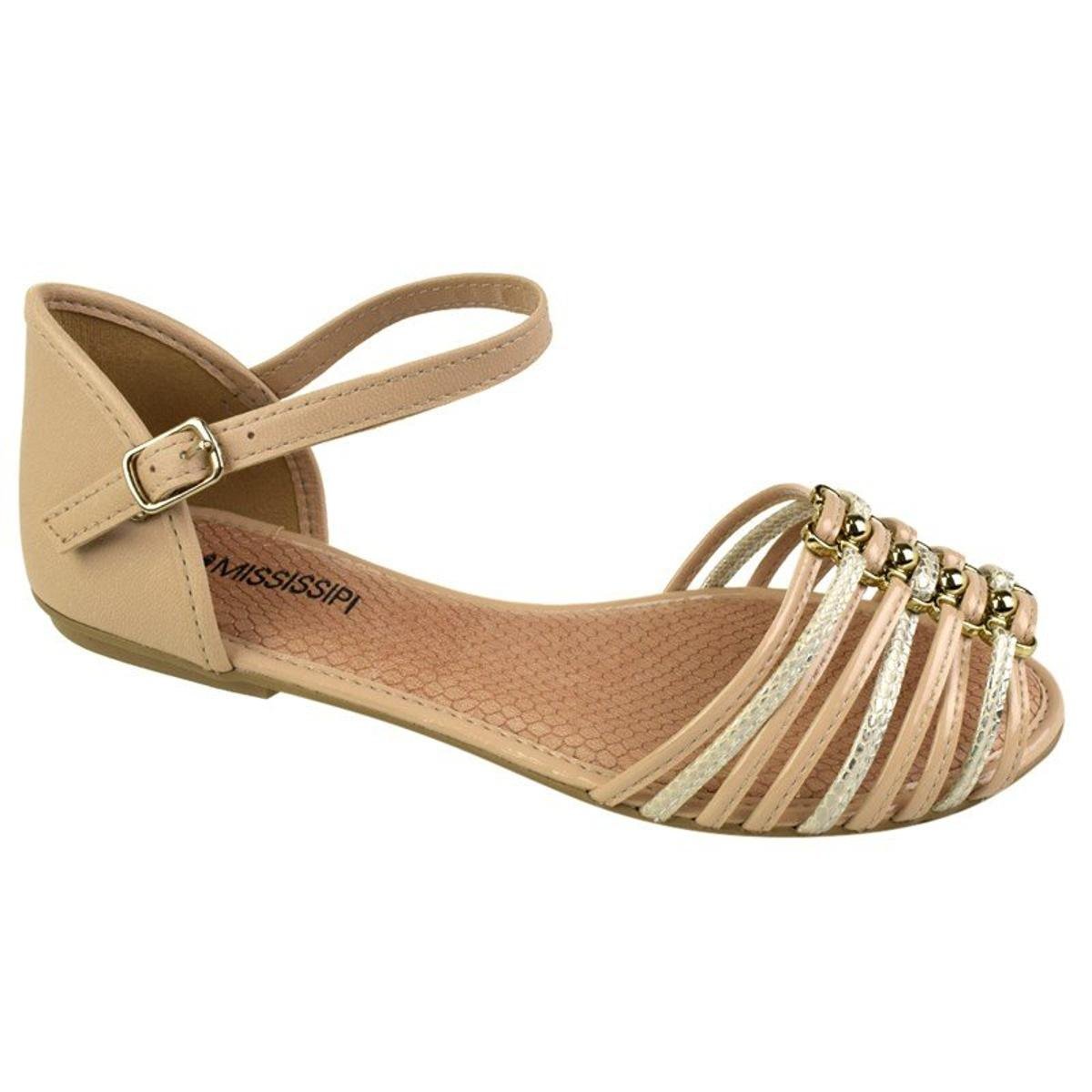 Sandália Mississipi Feminino - Bege Menor preço em Sandália Mississipi Feminino - Bege