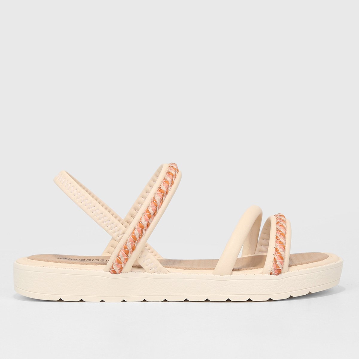 Sandália Mississipi Flatform Tratorada Feminina - Off White Menor preço em Sandália Mississipi Flatform Tratorada Feminina - Off White