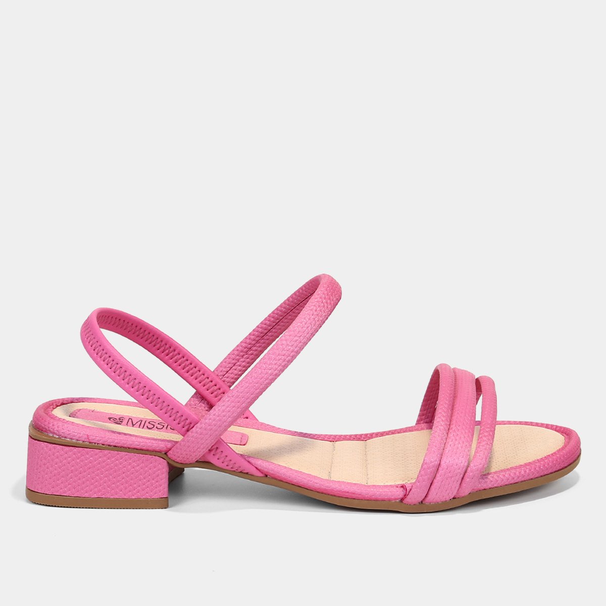 Sandália Mississipi Salto Baixo Feminina - Rosa Menor preço em Sandália Mississipi Salto Baixo Feminina - Rosa