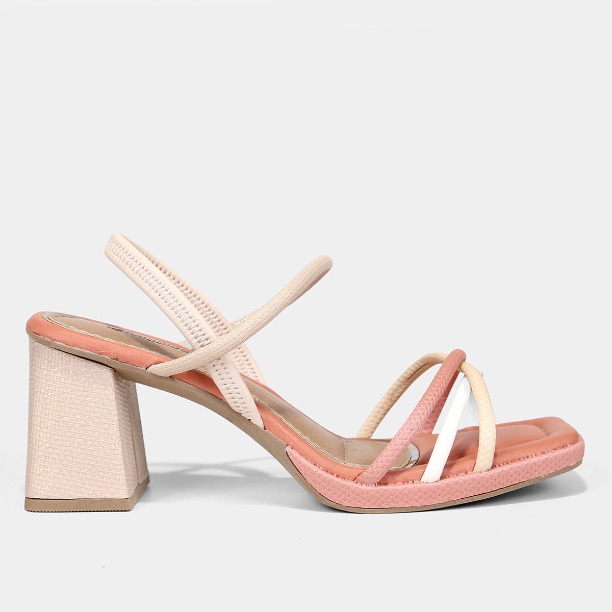 Sandália Mississipi Salto Bloco Feminina - Bege Menor preço em Sandália Mississipi Salto Bloco Feminina - Bege