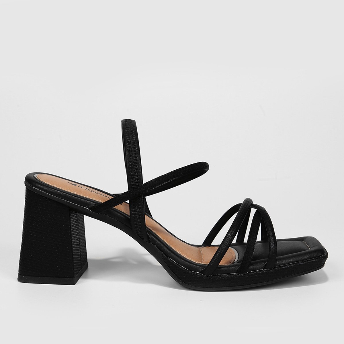 Sandália Mississipi Salto Bloco Feminina - Preto Menor preço em Sandália Mississipi Salto Bloco Feminina - Preto