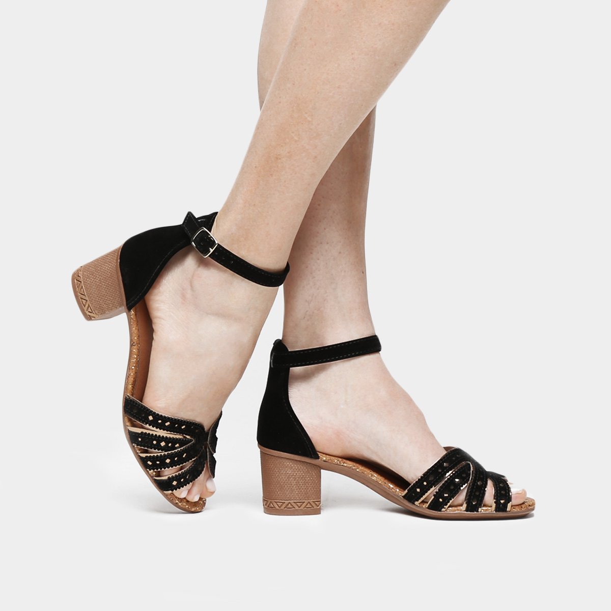 Sandália Mississipi Salto Bloco Laser - Pink | Zattini