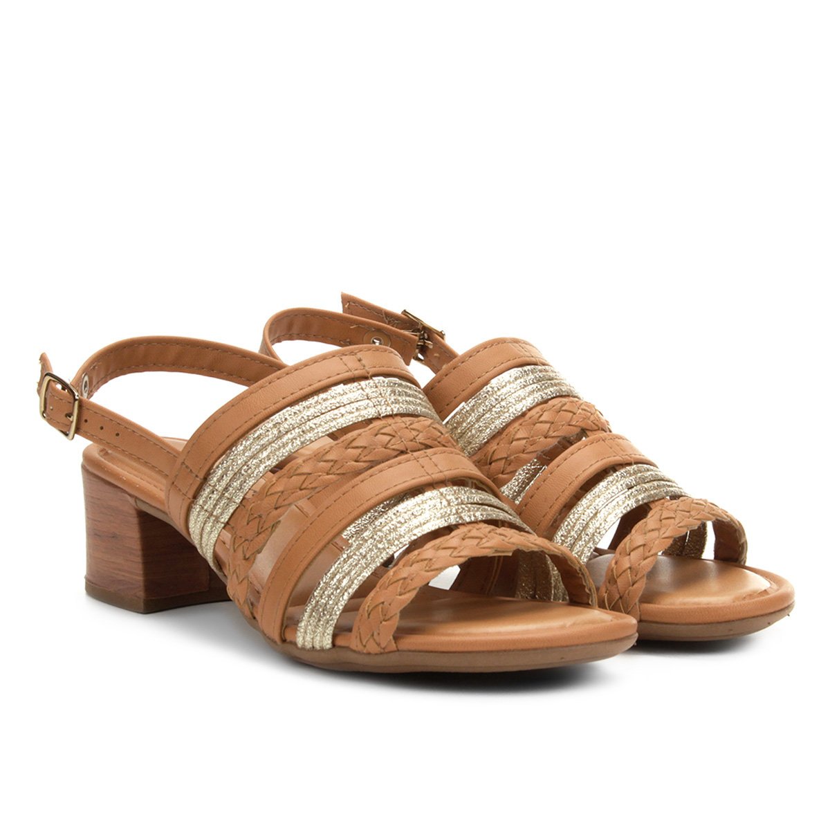 sandália mississipi salto grosso tiras feminina