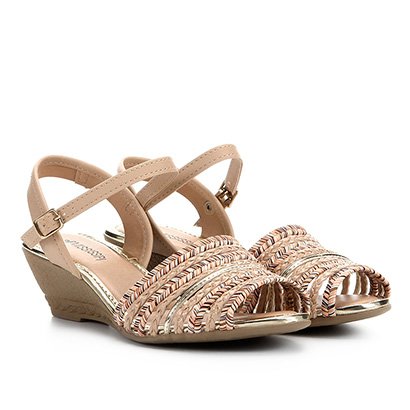 Sandália Mississipi Tiras Bicolor Feminina - Nude | Zattini