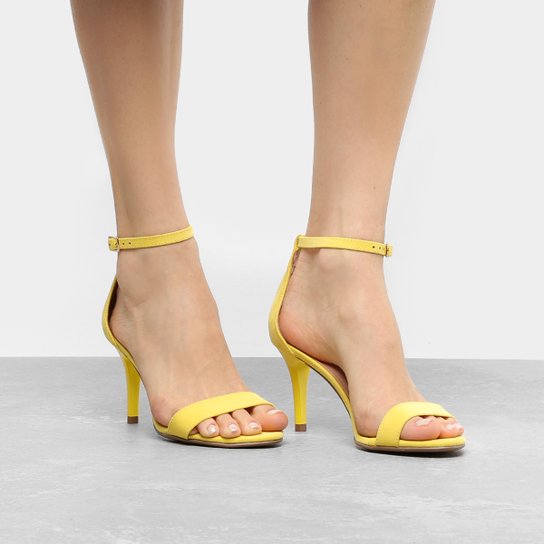 Sandália Mixage Salto Fino Feminina - Amarelo
